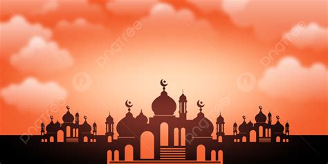 Islamic Background With Mosque Silhouette Vector Illustration, Mosque, Islamic, Mosque Vector ...