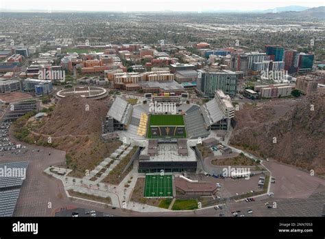 An aerial view of Sun Devil Stadium on the campus of Arizona State ...