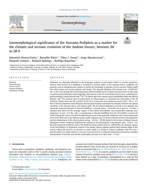 (PDF) Geomorphological Significance of the Atacama Pediplain as a ...