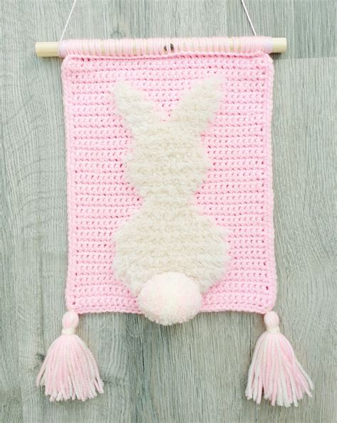 CROCHET PATTERN Fluffy Bunny Tail Wall Hanging crochet | Etsy