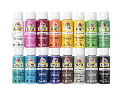 Apple Barrel PROMOABG Gloss Acrylic Craft Paint Set, 2 fl oz, 16 Pc - Walmart.com - Walmart.com