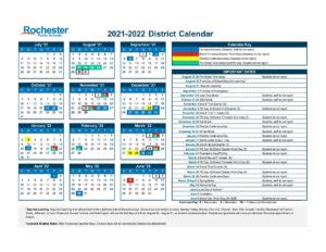 Rochester Public Schools Calendar 2021-2022 in PDF