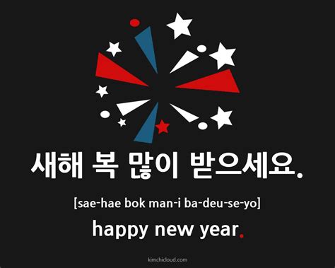 The phrase for Happy New Year in Korean is 'sae-hae bok man-i ba-deu-se ...