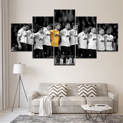 Manchester United Legendary Team Soccer – 5 Panel Canvas Art Wall Decor ...