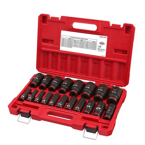 MILWAUKEE, 1/2 in Drive Size, 19 Pieces, IMPACT SOCKET SET - 61DN98|49-66-7012 - Grainger