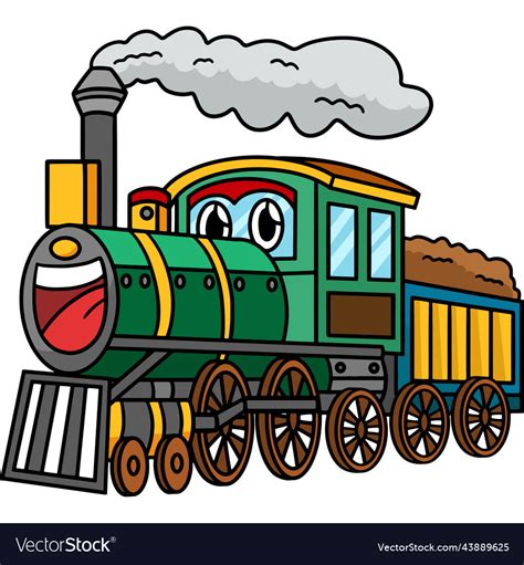 Steam locomotive with face vehicle cartoon clipart