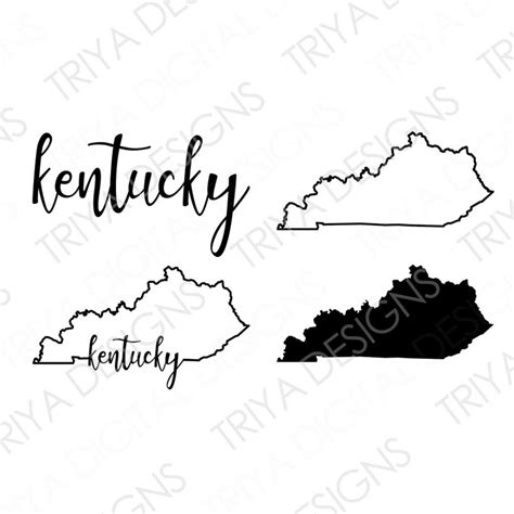 Kentucky SVG Bundle Kentucky Outline With Text State of | Etsy