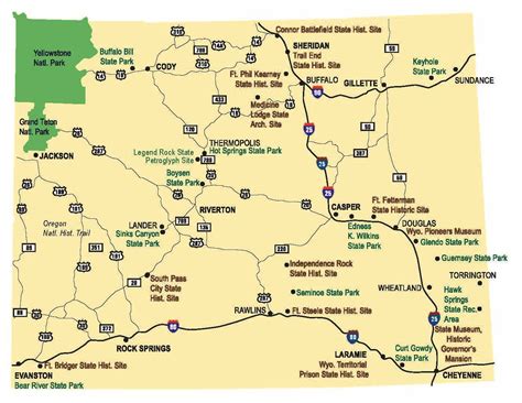 √ National Parks Wyoming Map