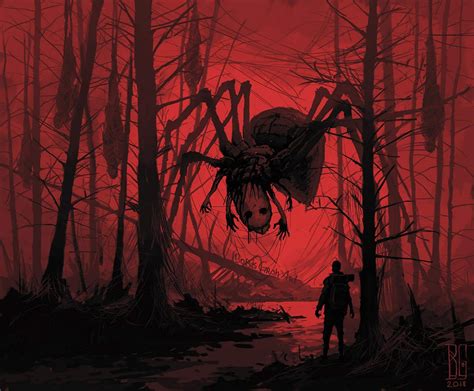 Wallpaper : creepy, spider, horror, forest, dark, Boris Groh 1440x1189 ...