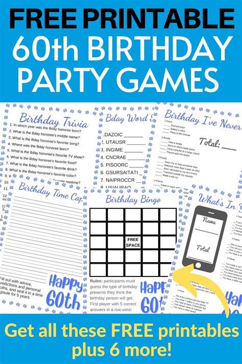 60th Birthday Party Games - Free Printables | Parties Made Personal