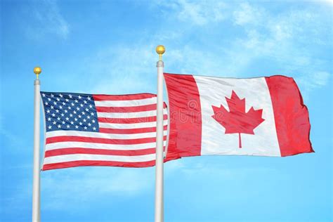 Canada and USA flags stock image. Image of canada, blue - 4557199