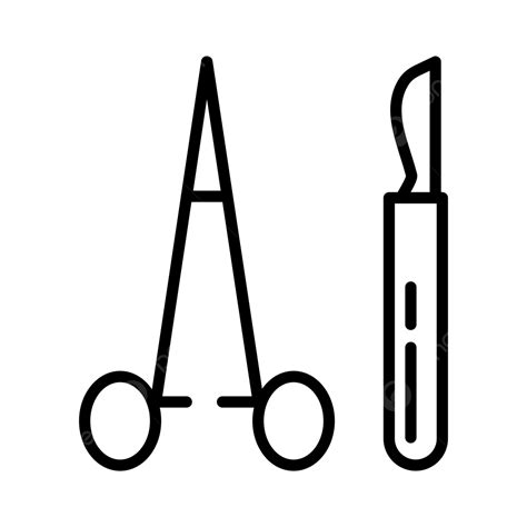 Surgeon Tools Line Icon Vector, Operation, Scissors, Surgeon PNG and Vector with Transparent ...