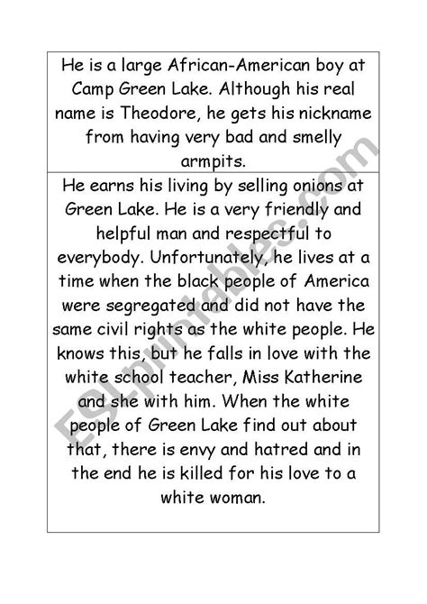 character descriptions from holes - ESL worksheet by clrx7