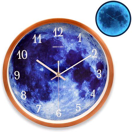 Ni Li Digital Wall Clock ,11.8" Sound Control Function Moon Style Luminous Wall Clock, Silent ...