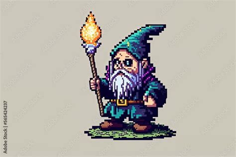 Pixel art wizard character for RPG game, character in retro style for 8 ...