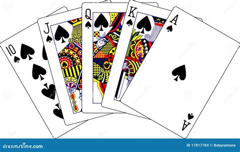 Royal Flush Spades Playing Cards Stock Vector - Illustration of ...