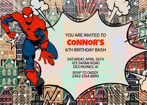 Spiderman Invitation Free Template - invitationpiper78