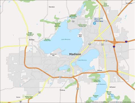 Madison Wisconsin Map - GIS Geography