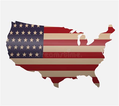USA Map with Flag Vector Image Stock Vector - Illustration of america, city: 190756339