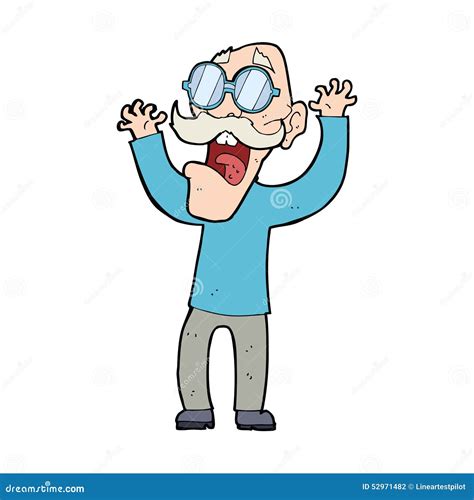 Cartoon old man in glasses stock illustration. Illustration of cartoon - 52971482