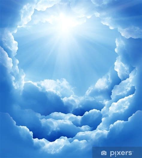 Sticker blue sky with sun and beautiful clouds - PIXERS.US | Angel ...