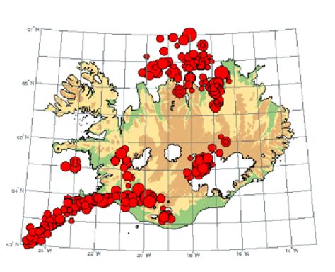 Earthquakes in Iceland 1896-2000 with surface wave magnitudes Ms>4 ...