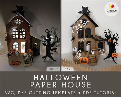 DIY Paper Haunted House SVG | Creative Vector Studio