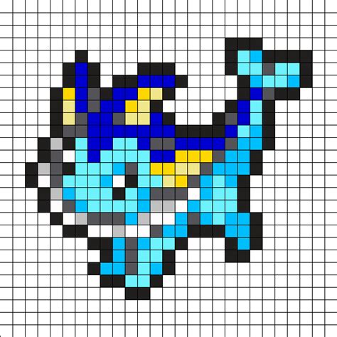Pokemon Pixel Art Grid Vaporeon - Pixel Art Grid Gallery