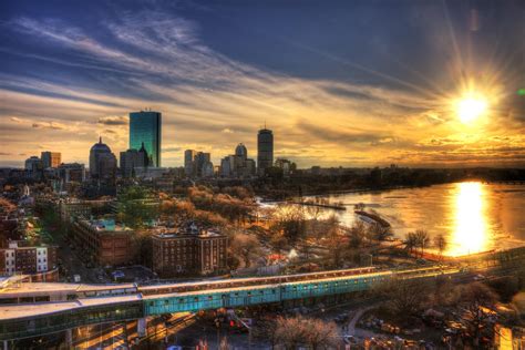 Boston Skyline Sunset and the Redline Photograph by Joann Vitali - Fine Art America