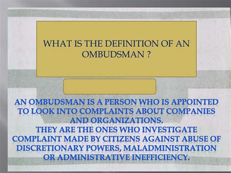 SOLUTION: Definition of an Ombudsman in 1987 Philippine Constitution ...