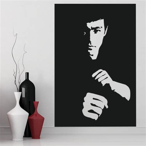 Bruce Lee Wall Sticker Martial Arts Movies Wall Decal Icon Celebrity ...