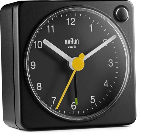 Black Classic Analogue Travel Alarm Clock