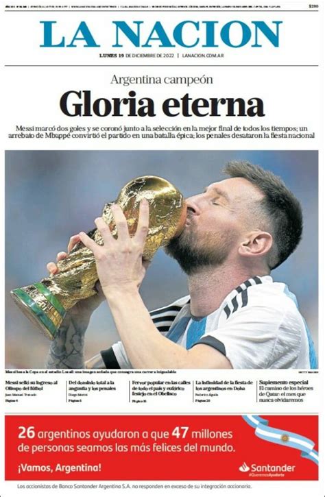 Periódico La Nación (Argentina). Periódicos de Argentina. Edición de lunes, 19 de diciembre de ...