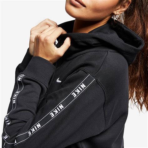 Womens Clothing - Nike Sportswear Womens Logo Tape Hoodie - Black ...