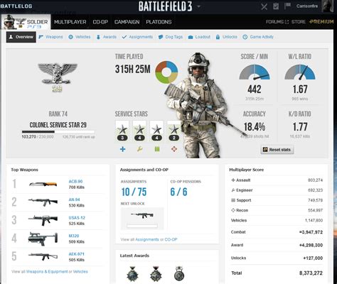 One of my proudest achievements in gaming. Best overall weapon in BF3 ...