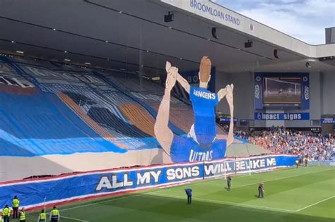 Rangers ultras unveil towering tifo as they roar 'all my sons will be ...