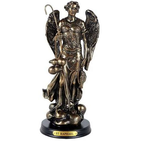 Archangel Raphael Healing Bronze Resin 8 Inch Statue