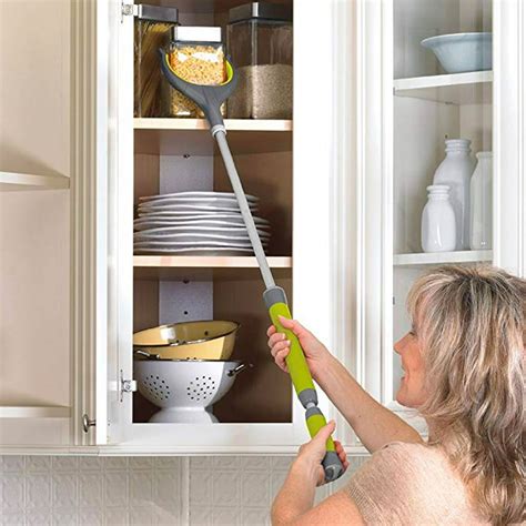 Extendable Grabber Tool for Elderly - Reacher Grabber Pickup Tool for High Shelf - Extension Arm ...