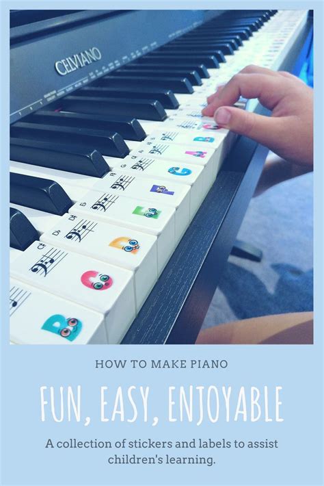 Children's Piano Stickers and labels, a fun, easy, enjoyable way to ...