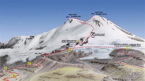 Elbrus – climbing-map