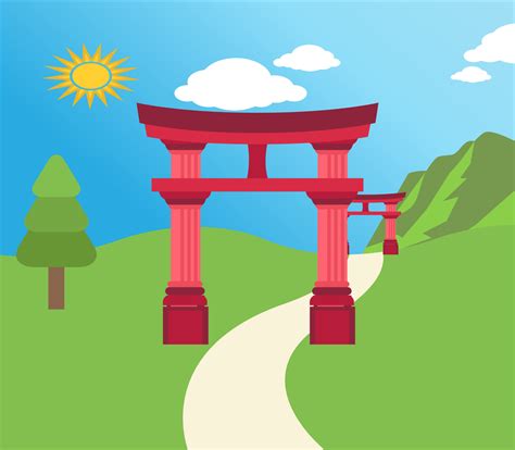 japanese garden in the garden 16732107 Vector Art at Vecteezy