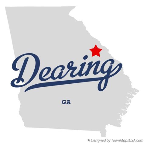 Map of Dearing, GA, Georgia