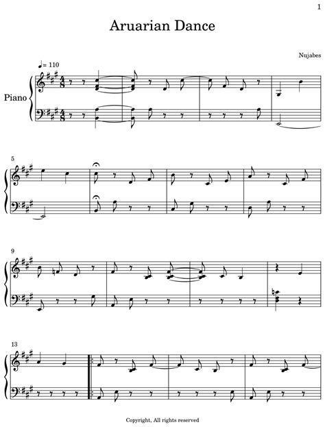 Aruarian Dance - Sheet music for Piano