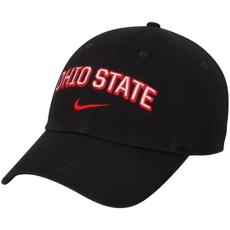 Nike Ohio State Buckeyes Black Heritage 86 Wordmark Swoosh Adjustable Hat