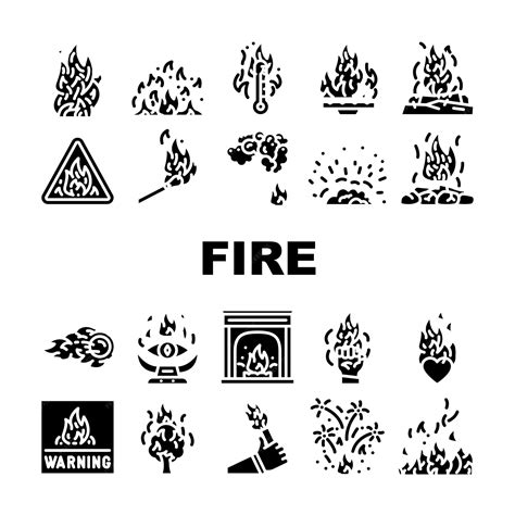 Premium Vector | Flame hot fire burn bonfire heat icons set vector red ...