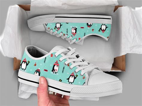 Printed Penguin Shoes | Custom Canvas Sneakers For Kids & Adults