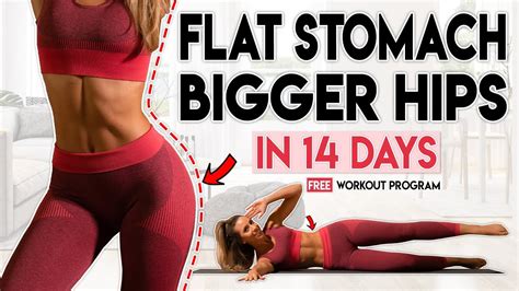 FLAT STOMACH and BIGGER HIPS in 14 Days | 5 minute Home Workout - YouTube