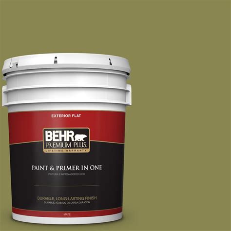 BEHR Premium Plus 5-gal. #T15-18 Snap Pea Green Flat Exterior Paint ...