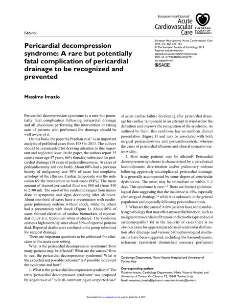 (PDF) Pericardial decompression syndrome: A rare but potentially fatal complication of ...