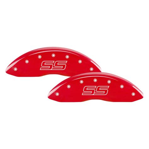 MGP® 14030STSSRD - Gloss Red Caliper Covers with SS Trailblazer Engraving (Full Kit, 4 pcs)